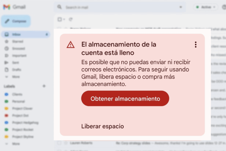Gmail almacenamiento