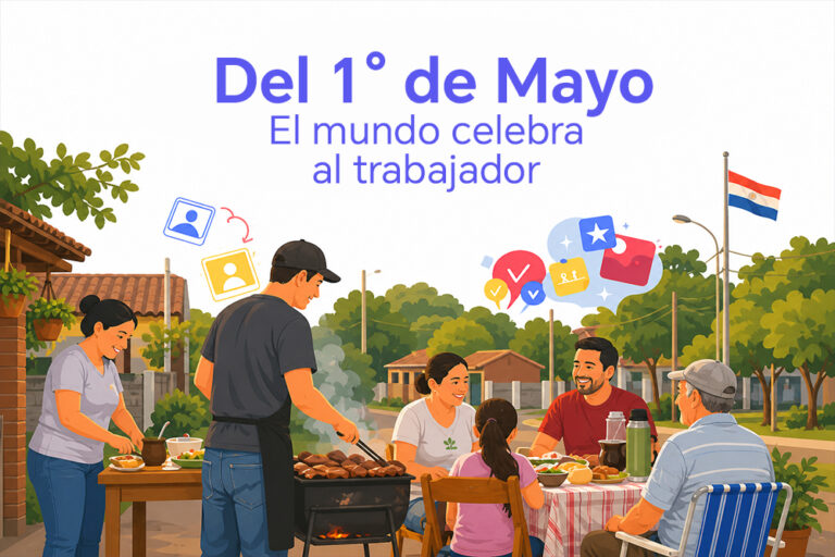 Familia celebrando el dia del trabajador