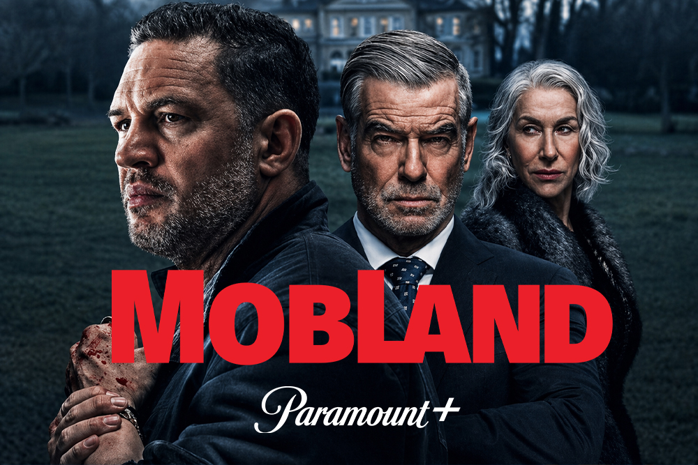 Tom Hardy y Pierce Brosnan en MobLand