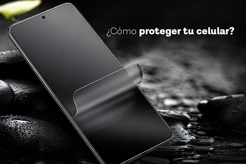 Telefono con proteccion de pantalla