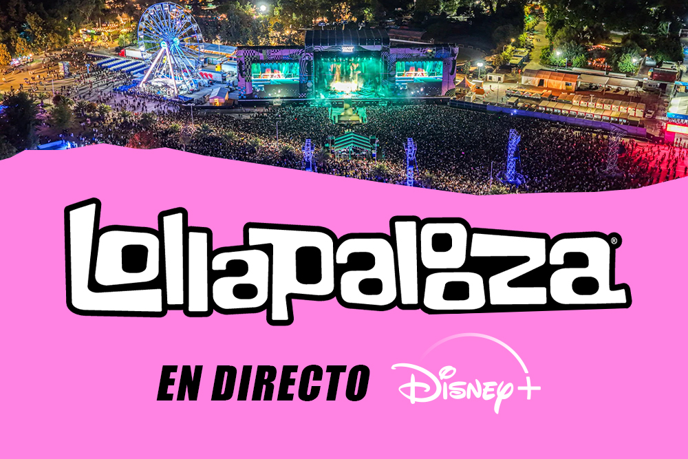 Logo de Lollapalooza y vista del público del concierto