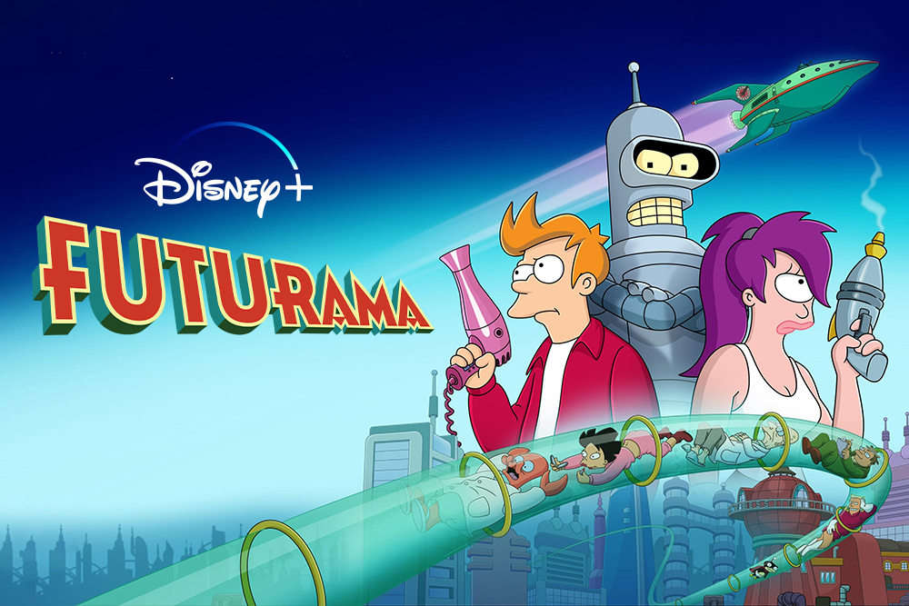 Bender, Fry y Leela de Futurama