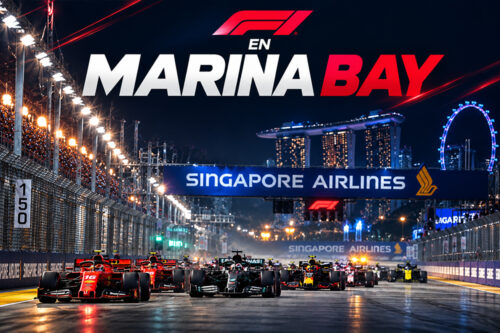 Monoplazas de Formula 1 en Marina Bay - Singapur